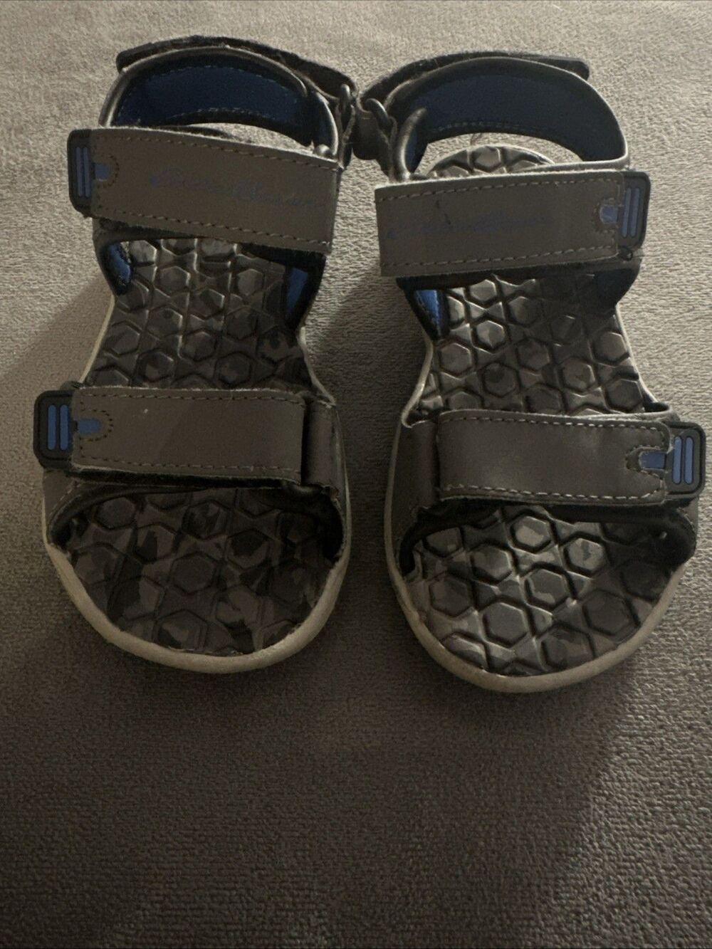 Eddie Bauer River Sandal Adjustable Straps Blue Gray Camo Big Boy's Size 12